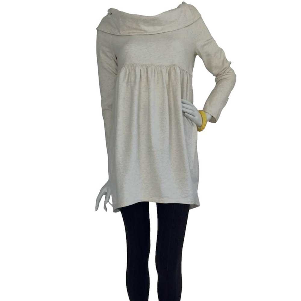 Anthropologie Saturday Sunday Dress Off The Shoulder Cocoon Oatmeal Smal…